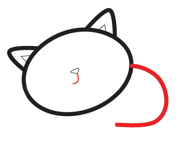 熟睡的小猫咪简笔画步骤