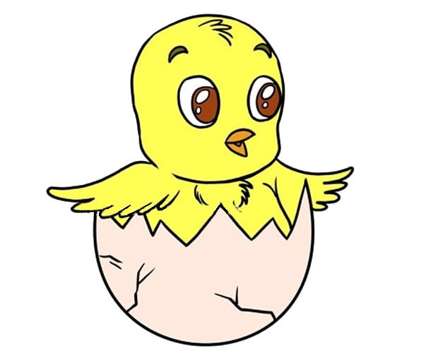 破壳而出的小鸡简笔画