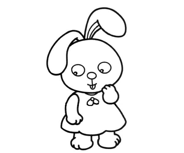 可爱的兔子小姐卡通简笔画