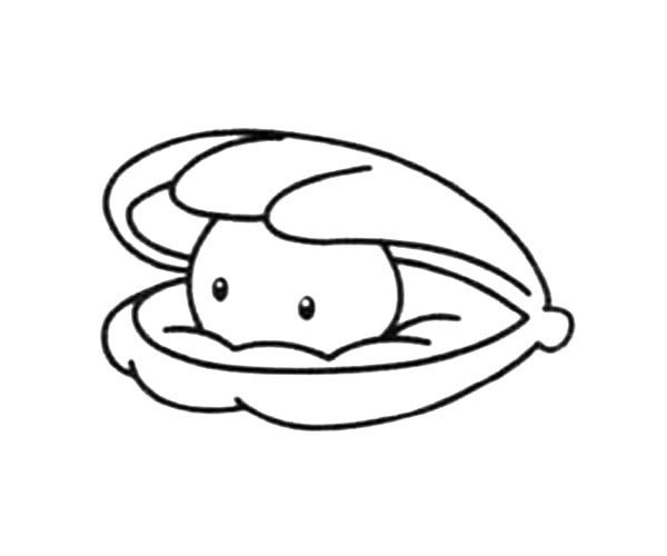 贝壳里有一颗珍珠简笔画