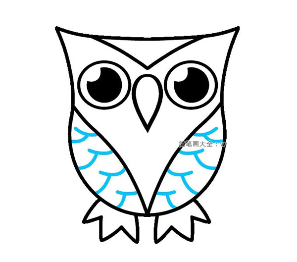 彩色的猫头鹰简笔画步骤教程 彩色的猫头鹰简笔画步骤教程