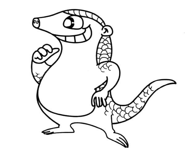 卡通的穿山甲简笔画