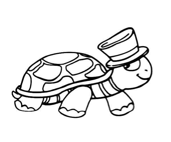 帅气的乌龟先生简笔画