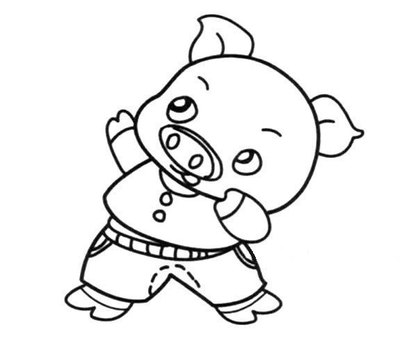 爱做操的小猪简笔画