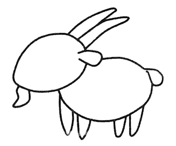 简单的山羊怎么画