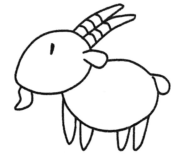 简单的山羊怎么画