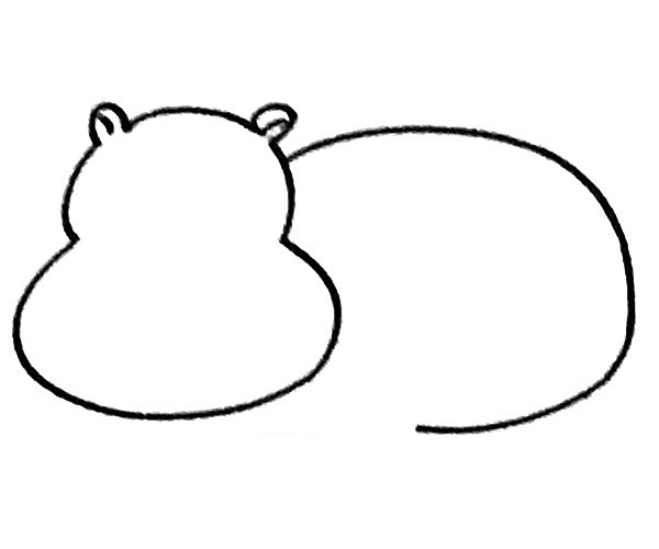 四步教你画一只河马