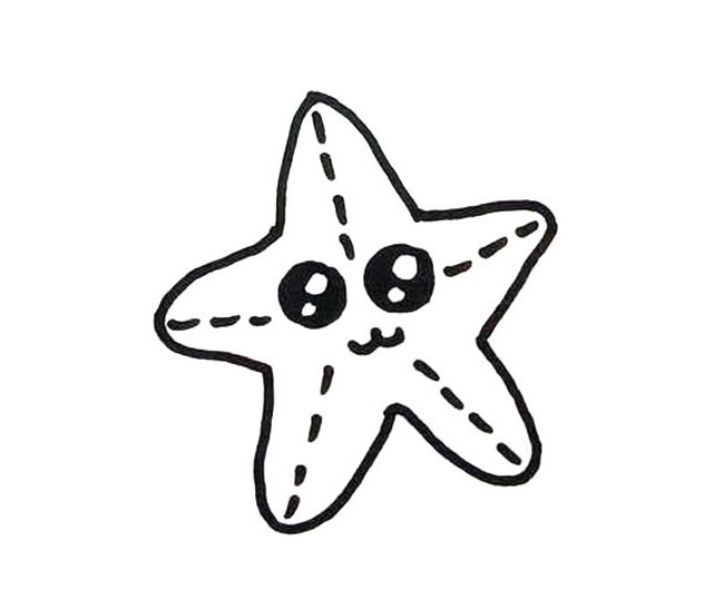 萌萌哒卡通海星简笔画