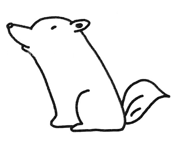 线条简单关于狼的简笔画