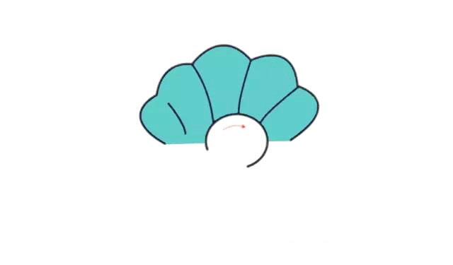 彩色的珍珠贝壳简笔画步骤