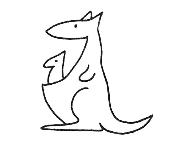 6款卡通袋鼠简笔画大全