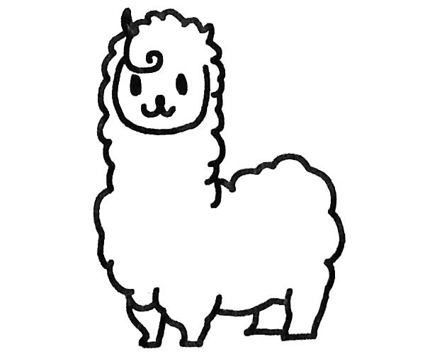 4款可爱的羊驼简笔画大全