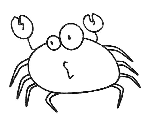 6款简单的卡通螃蟹简笔画