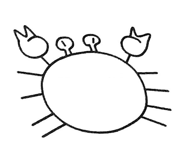 6款简单的卡通螃蟹简笔画