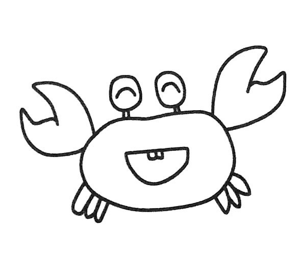 6款简单的卡通螃蟹简笔画