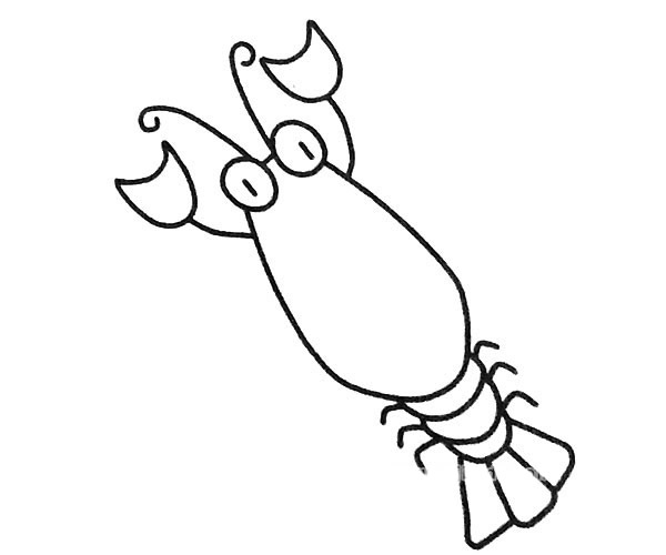 6款卡通大虾简笔画