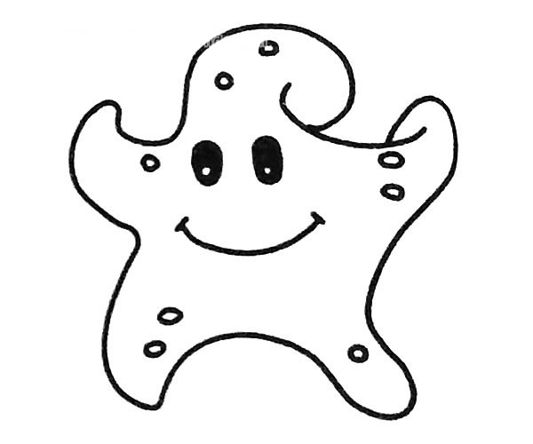一组卡通的海星简笔画大全