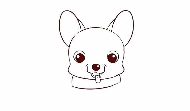 可爱的拉布拉多小狗简笔画步骤