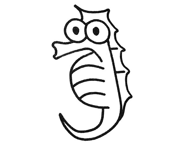 6款可爱的卡通海马简笔画