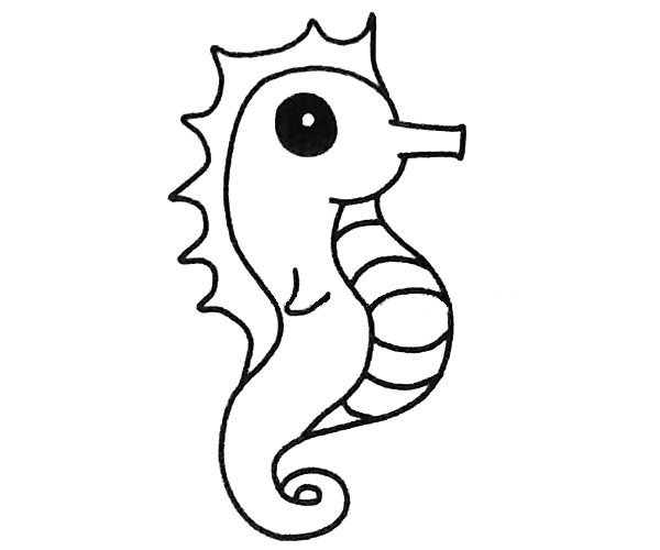 6款可爱的卡通海马简笔画