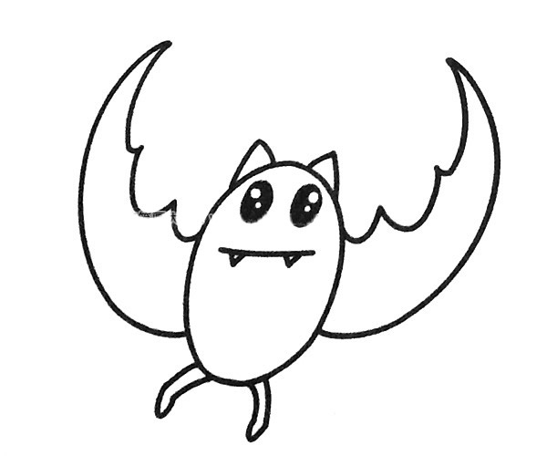 6款卡通蝙蝠简笔画大全