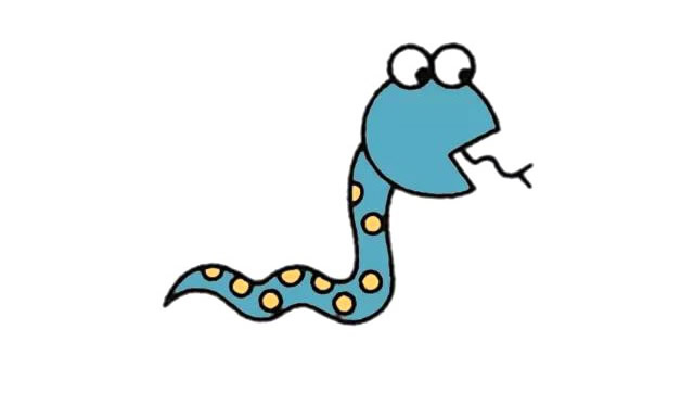 贪吃蛇简笔画步骤教程