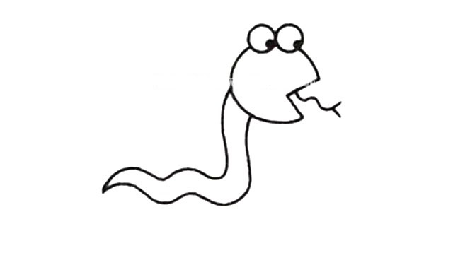 贪吃蛇简笔画步骤教程