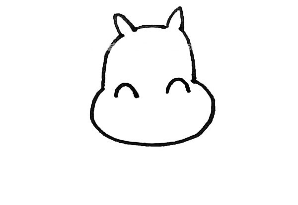 呆萌的河马简笔画步骤