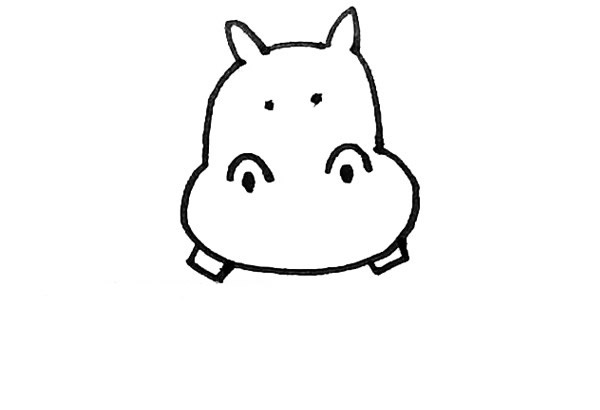 呆萌的河马简笔画步骤