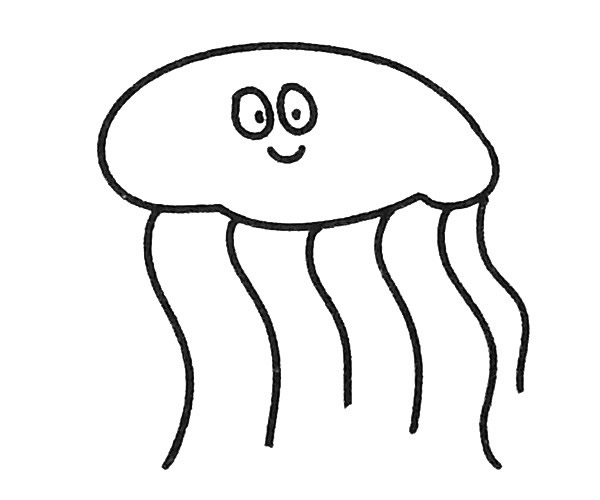 4款简单的水母卡通简笔画