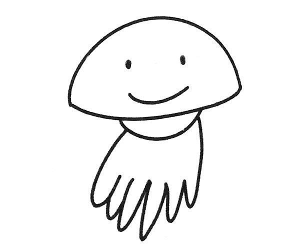 4款简单的水母卡通简笔画