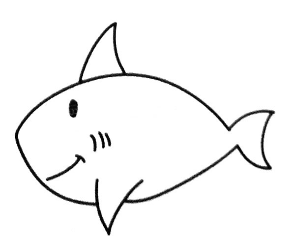 6款卡通鲨鱼简笔画大全