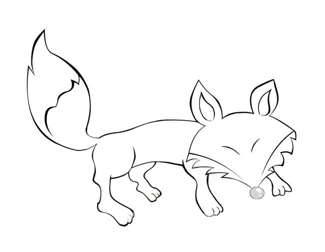 狡猾的狐狸简笔画 狡猾的狐狸简笔画