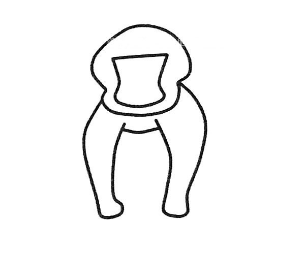 儿童学画狒狒简笔画步骤