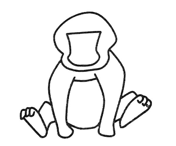 儿童学画狒狒简笔画步骤