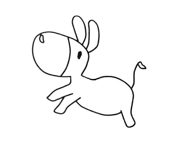 超简单的小毛驴简笔画