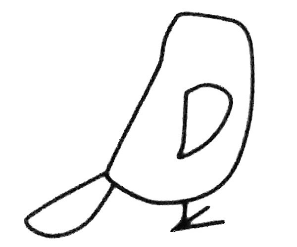 四步学会画简单的啄木鸟