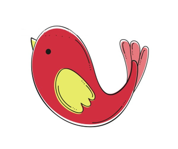 涂色的卡通小鸟简笔画