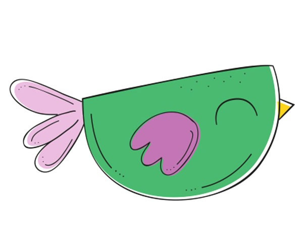 卡通的小鸟怎么画