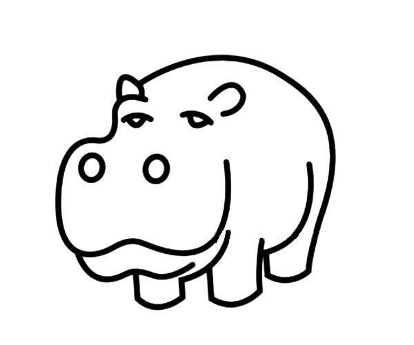 5款卡通的河马简笔画大全