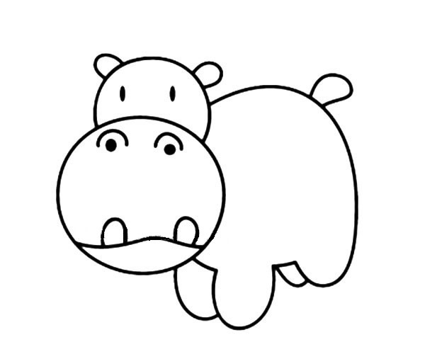 5款卡通的河马简笔画大全