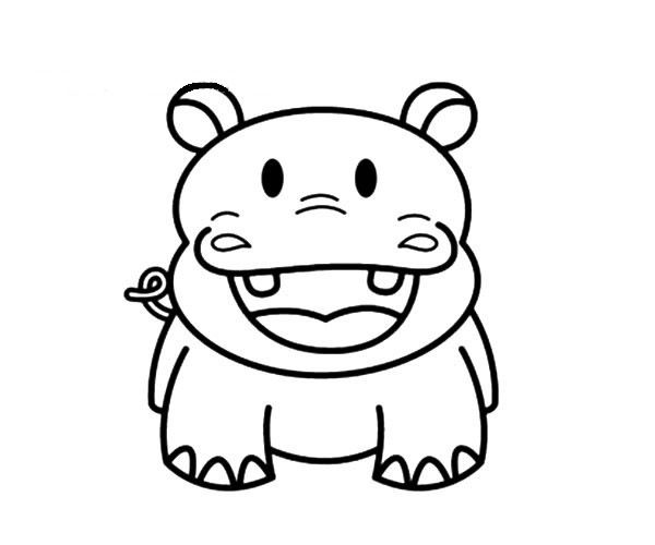 5款卡通的河马简笔画大全