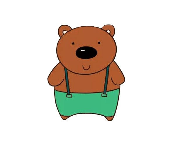 可爱的卡通棕熊简笔画