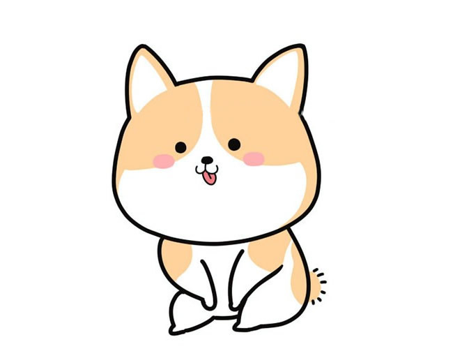 可爱的柯基犬简笔画步骤 可爱的柯基犬简笔画步骤