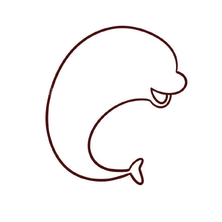 可爱的海豚简笔画带涂色