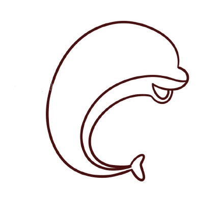 可爱的海豚简笔画带涂色