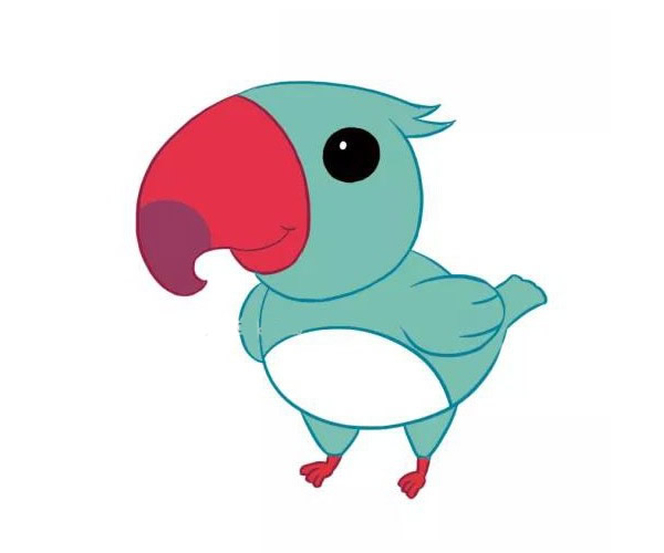 4款彩色的卡通啄木鸟简笔画