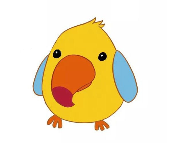 4款彩色的卡通啄木鸟简笔画