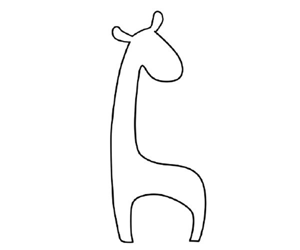 草地上的长颈鹿简笔画步骤