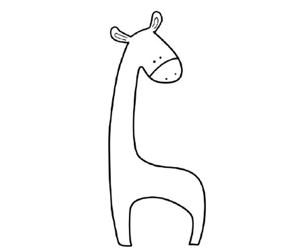 草地上的长颈鹿简笔画步骤